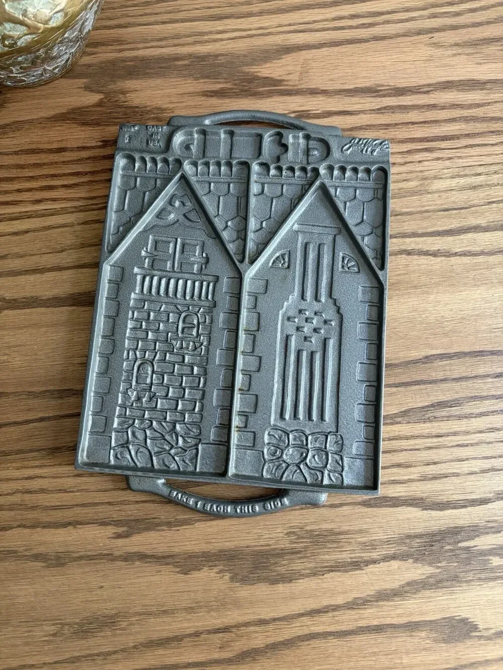 Vintage John Wright Cast Iron Gingerbread House Mold Williams Sonoma 2 Sided